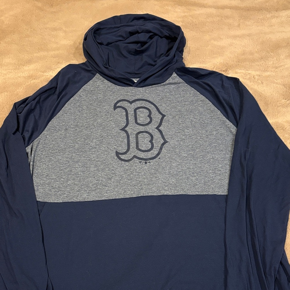 Fanatics Navy and Gray Red Sox Long Sleeve Hoodie